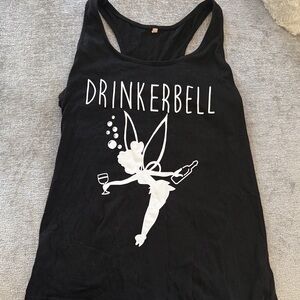 Disney Black Tank Top with Drinkerbell Design